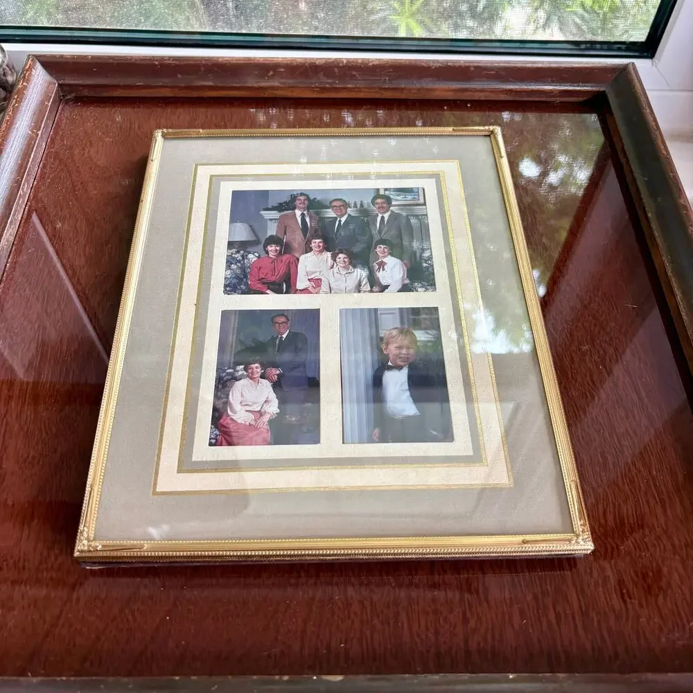 Vintage Hallmark Gold Tone Ornate 8x10 Triple Photo Frame